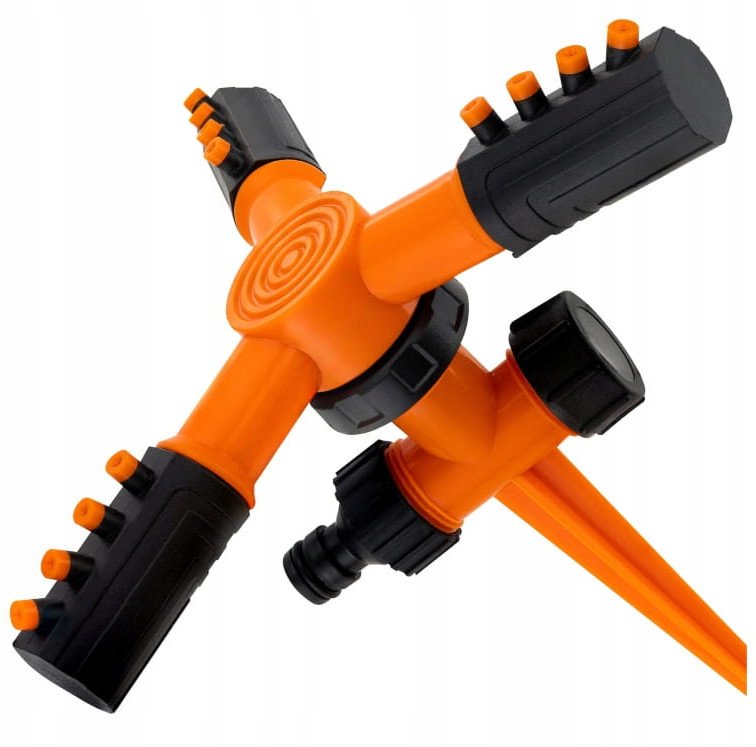 Zraszacz ogrodowy wbijany obrotowy trójramienny