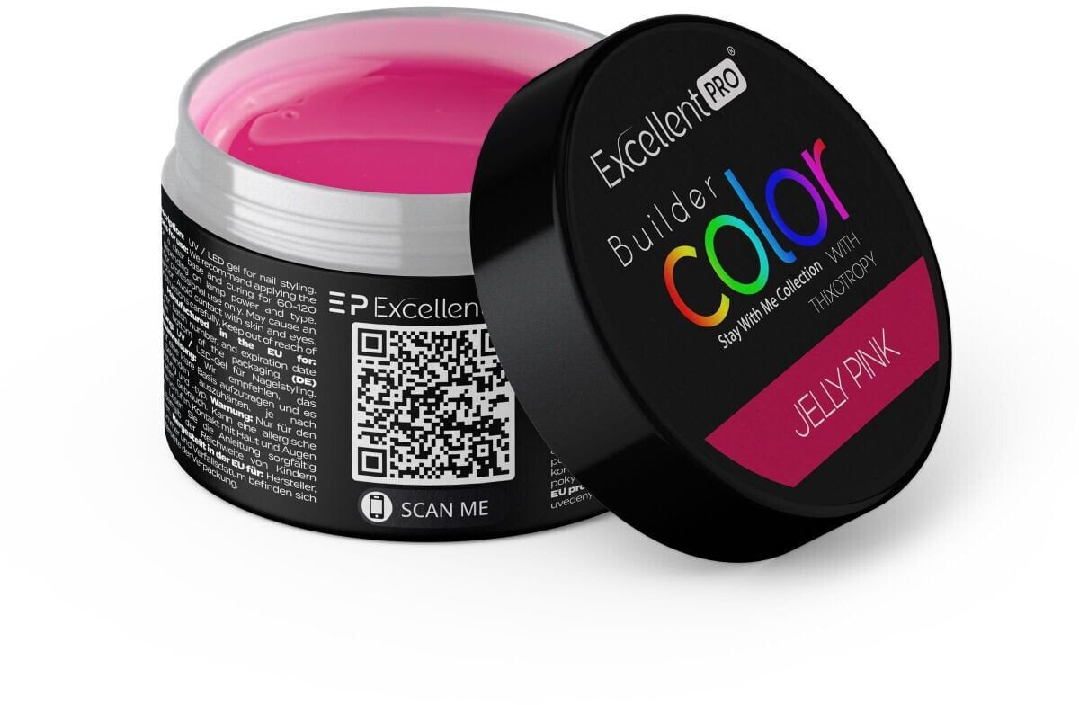 Excellent PRO Builder Color With Thixotropy żel budujący Jelly Pink 15g