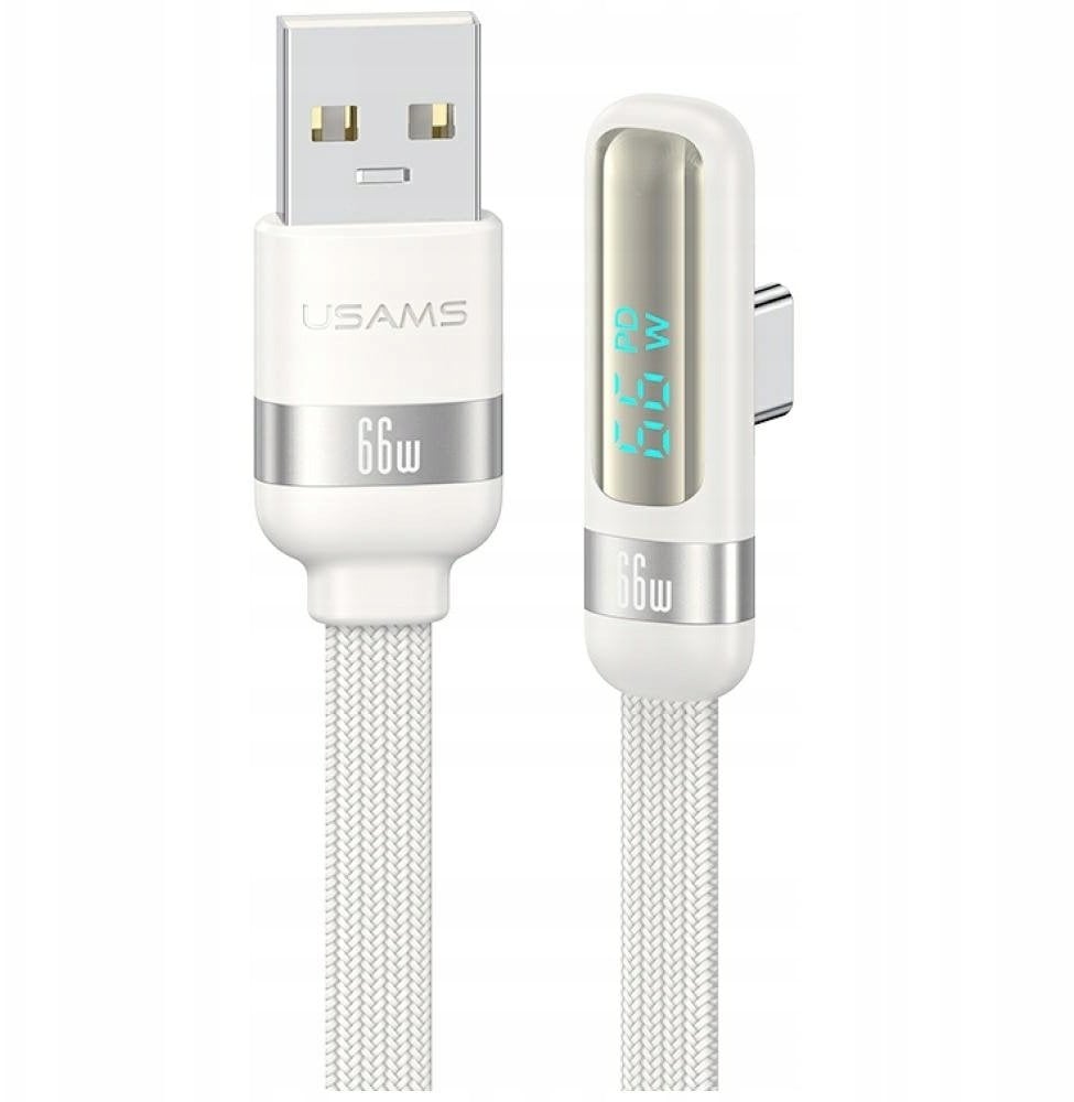 Kabel USAMS US-SJ651 66W USB-A/USB-C 1.2m biały