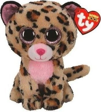 TY BEANIE BOOS LIVVIE- brązowo-różowy leopard 15cm 36367