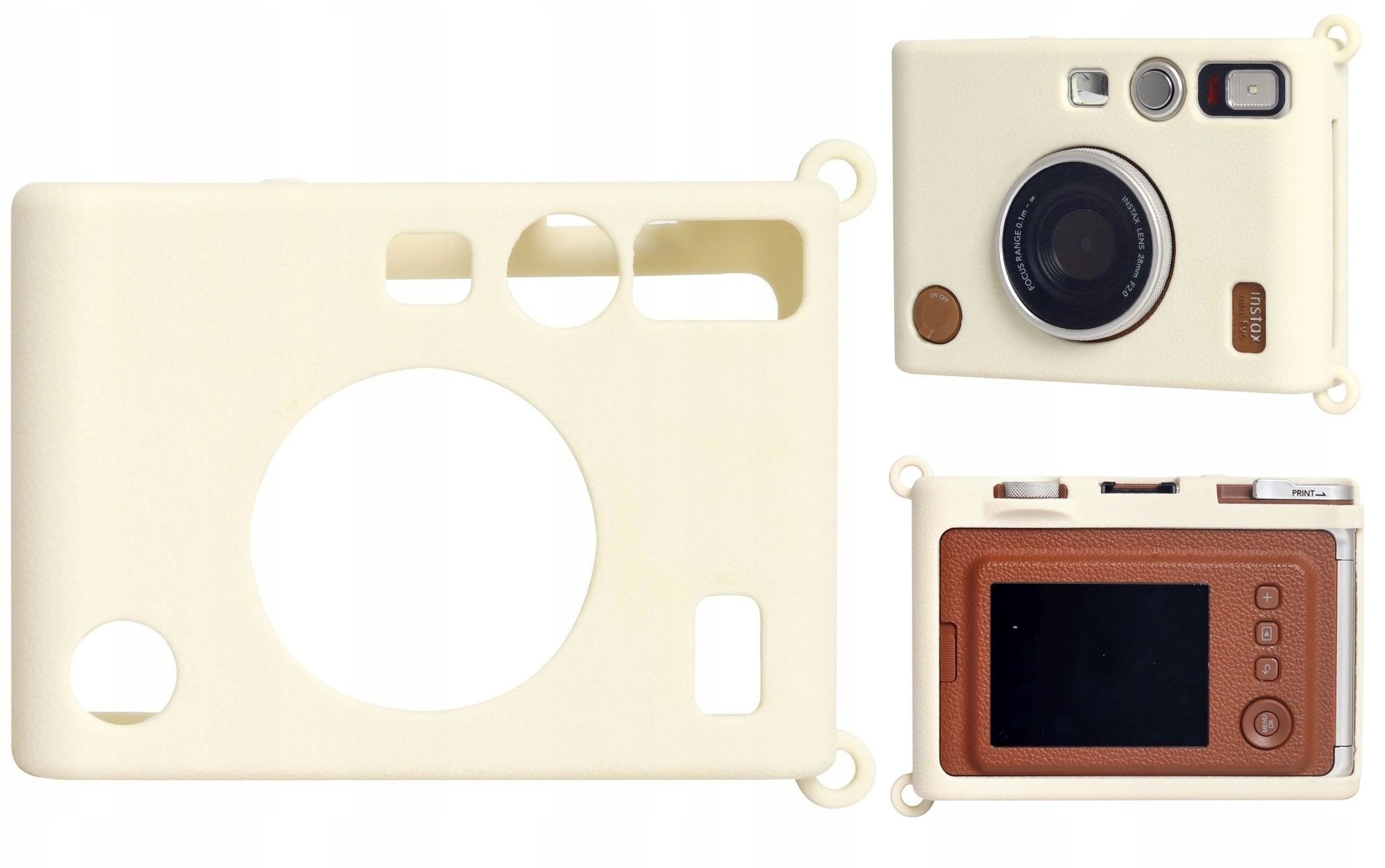 Futerał Etui Pokrowiec Case Silikon Do Fuji Fujifilm Instax Mini Evo / Biały