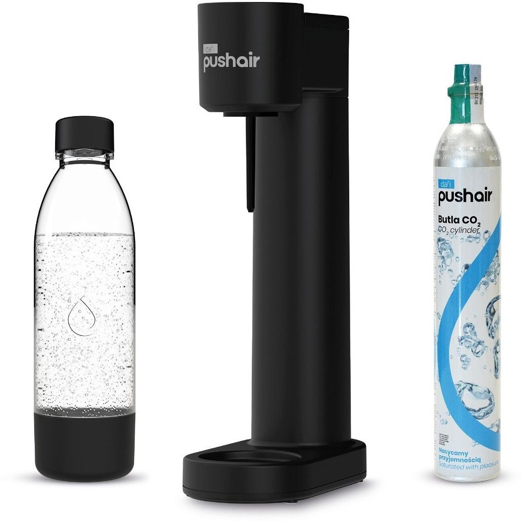 Saturator Dafi PushAir + butelka + gaz Czarny