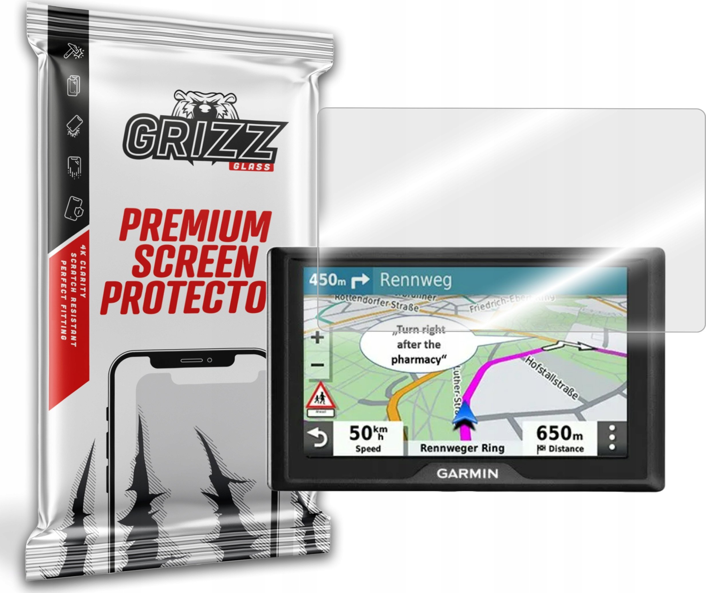 GrizzGlass Szkło hybrydowe GrizzGlass HybridGlass Garmin Drive 52 Traffic