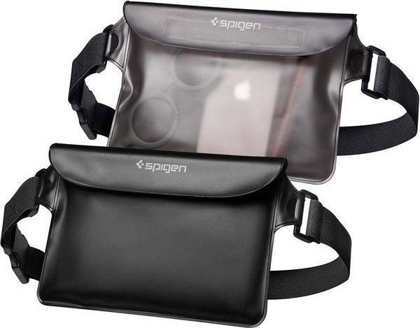 Spigen Spigen Universal Waterproof Waist Bag czarny/black 2 szt. uniwersalna biodrowa saszetka wodoodporna AMP04531