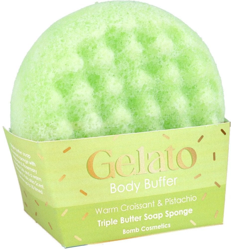 Bomb Cosmetics Gelato Body Buffer gąbka do mycia ciała Warm Croissant &amp Pistachio 200g