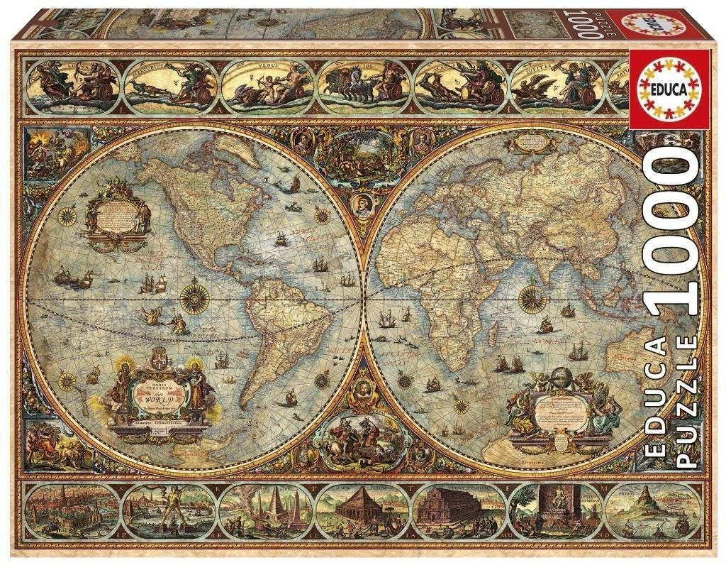 Puzzle 1000 Stara mapa świata