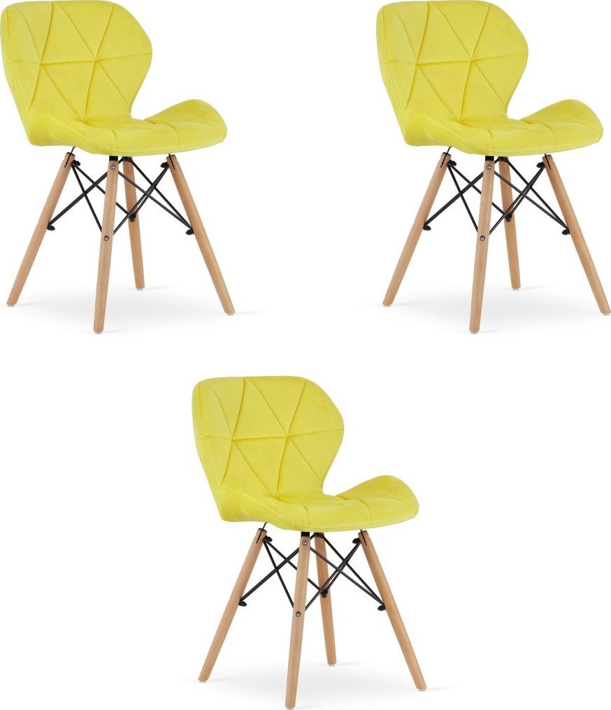 Leobert Krzesło LAGO Aksamit - żółte x 3