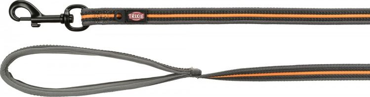 Trixie Fusion Tracking, smycz, dla psa, grafit/papaja, taśma parciana, M–XL: 15 m/17 mm, gumowana
