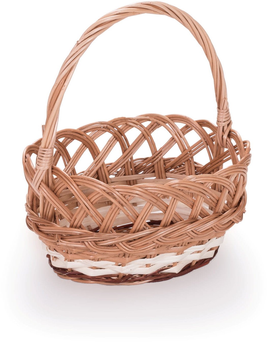 Koszyczek na Wielkanoc wiklinowy biały do święcenia pokarmow