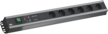 Listwa zasilająca Bachmann Bachmann 90 craftsman strip, 6-way socket strip (black/grey, 2 meters, overvoltage protection)