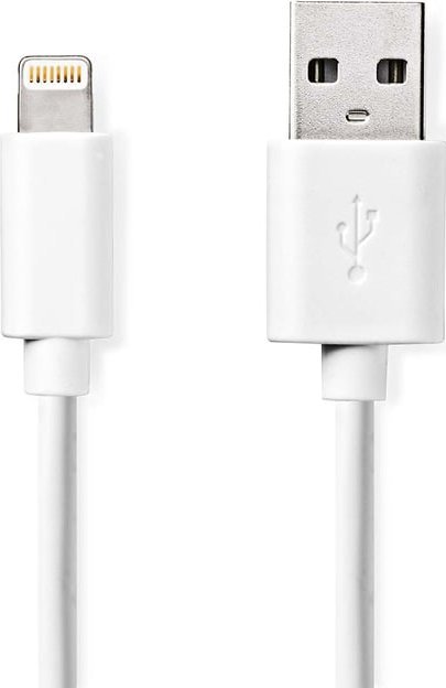 Kabel USB Nedis Lightning - USB-A 1 m Biały (CCGL39300WT10)
