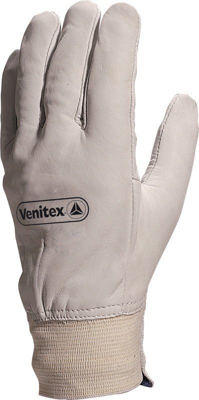 Delta Plus GFBLE - RĘKAWICA SKÓRA LICOWA BYDLĘCA SZARA W NADGARSTKU LATEKSEM 8