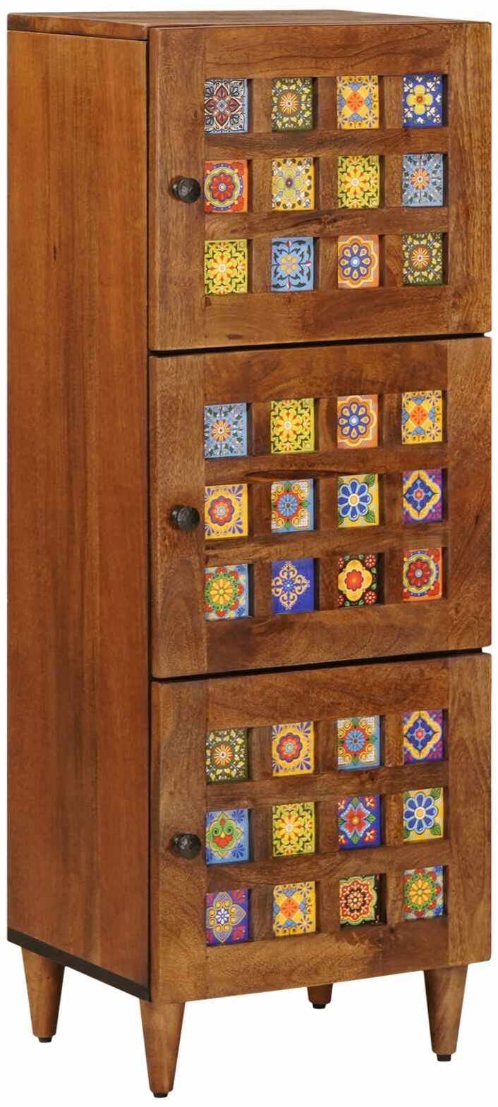 vidaXL Highboard orzech włoski 40 x 33,5 x 110 cm Drewno mango