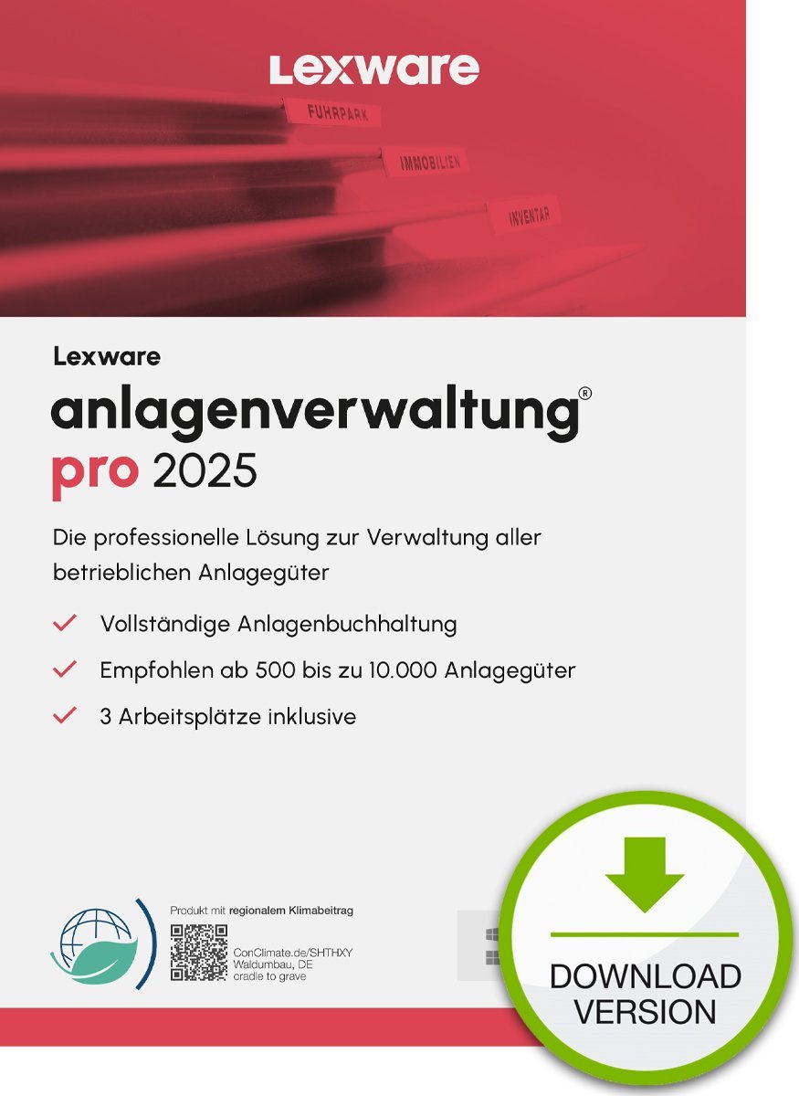 Program Lexware Lexware anlagenverwaltung pro 2025 "unbegrenzte Laufzeit" Download Księgowość 1 lat(a)