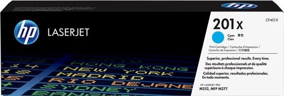 Toner HP Hewlett Packard (HP) HP 201X High Yield Cyan Original LaserJet Toneris Cartridge 2,300 pages