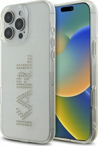 Karl Lagerfeld KLHCP16XHKLSTDCT iPhone 16 Pro Max 6.9" przezroczysty/transparent hardcase IML Rhinestones Logo