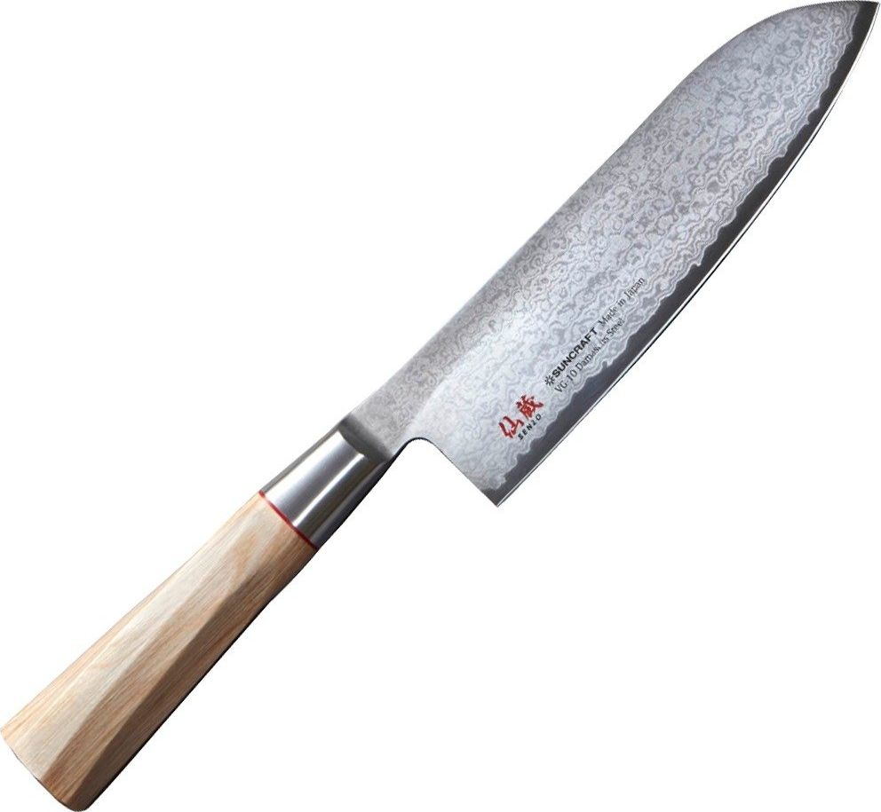 Suncraft Nóż kuchenny Suncraft SENZO TWISTED OCTAGON Santoku 167 mm [TO-04] uniwersalny
