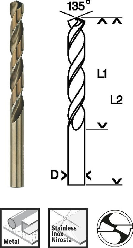 Wiertło Bosch Bosch Metal twist drill HSS-Co, DIN 338, 13.0mm (5 pieces, working length 101mm)