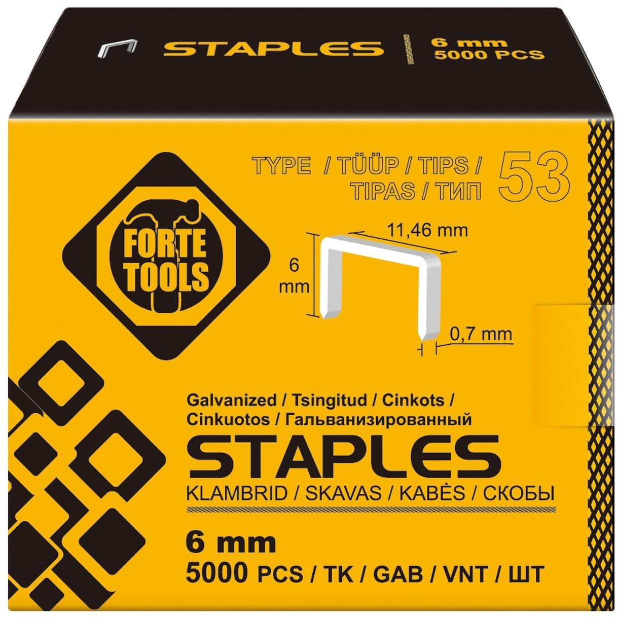 STAPLES 53 TYPE 6MM 5000PCS