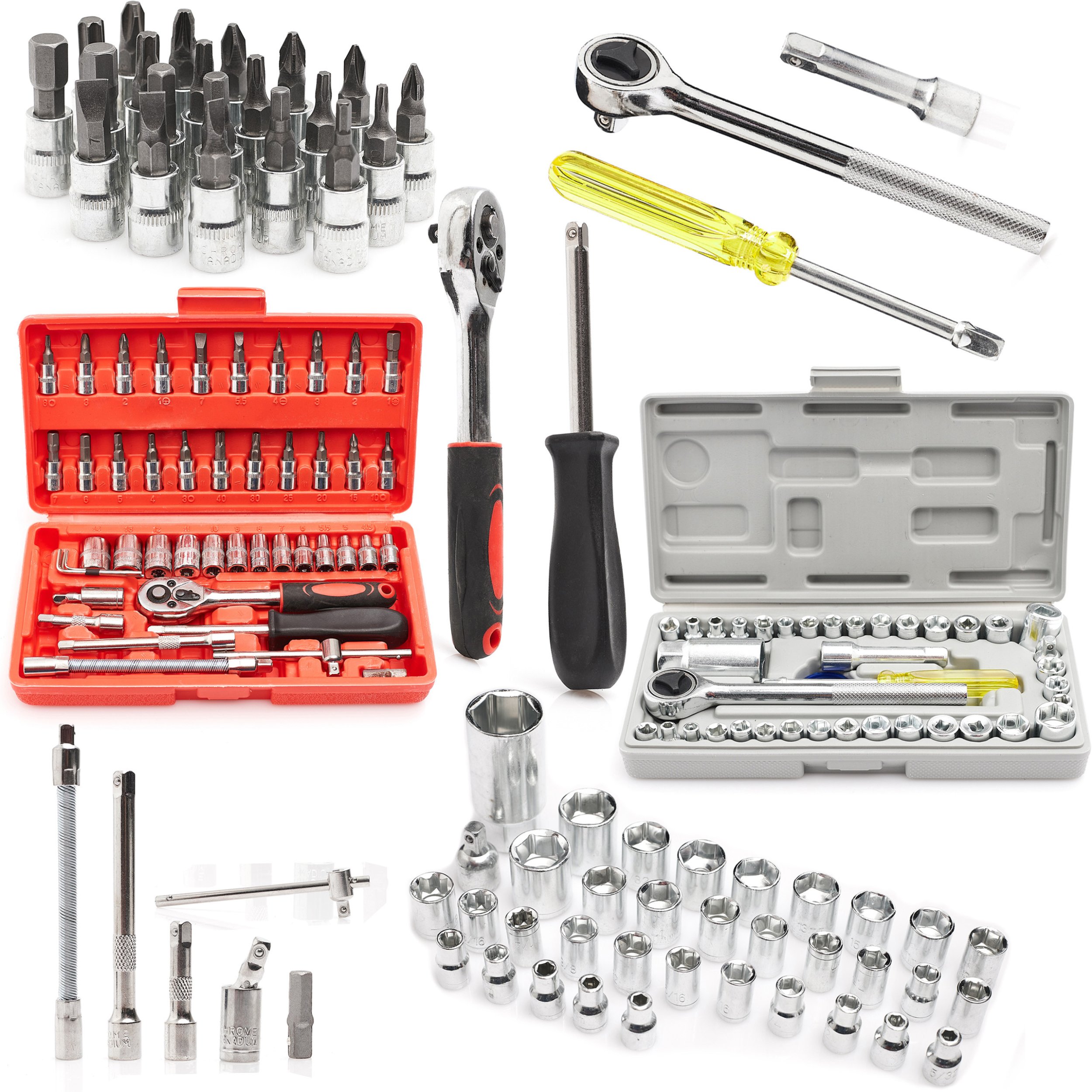 Zestaw Kluczy Nasadowych + Klucze 1/4" 86 Elementów Techrebal