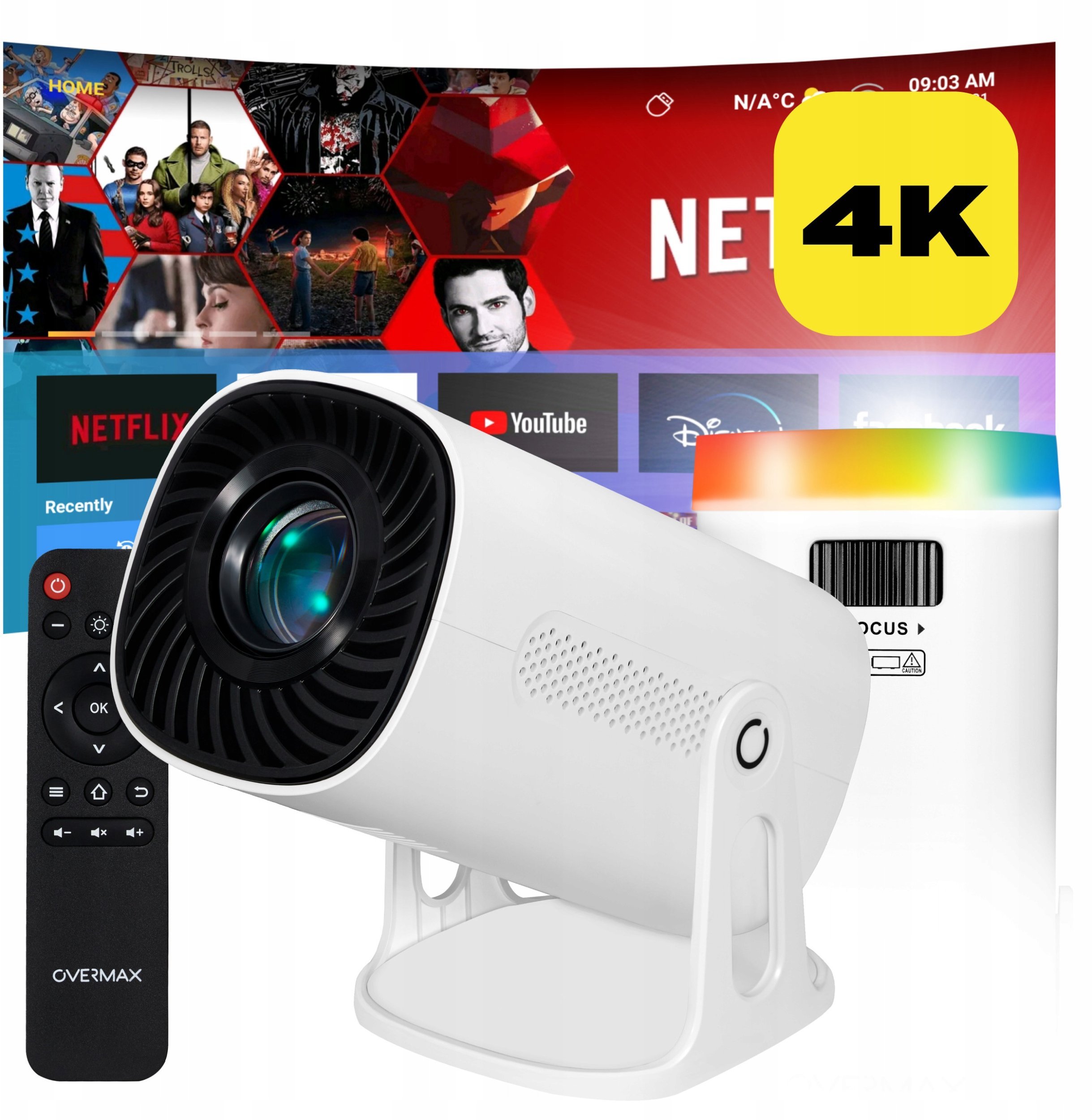 Projektor Overmax LED Multipic Veer 4K