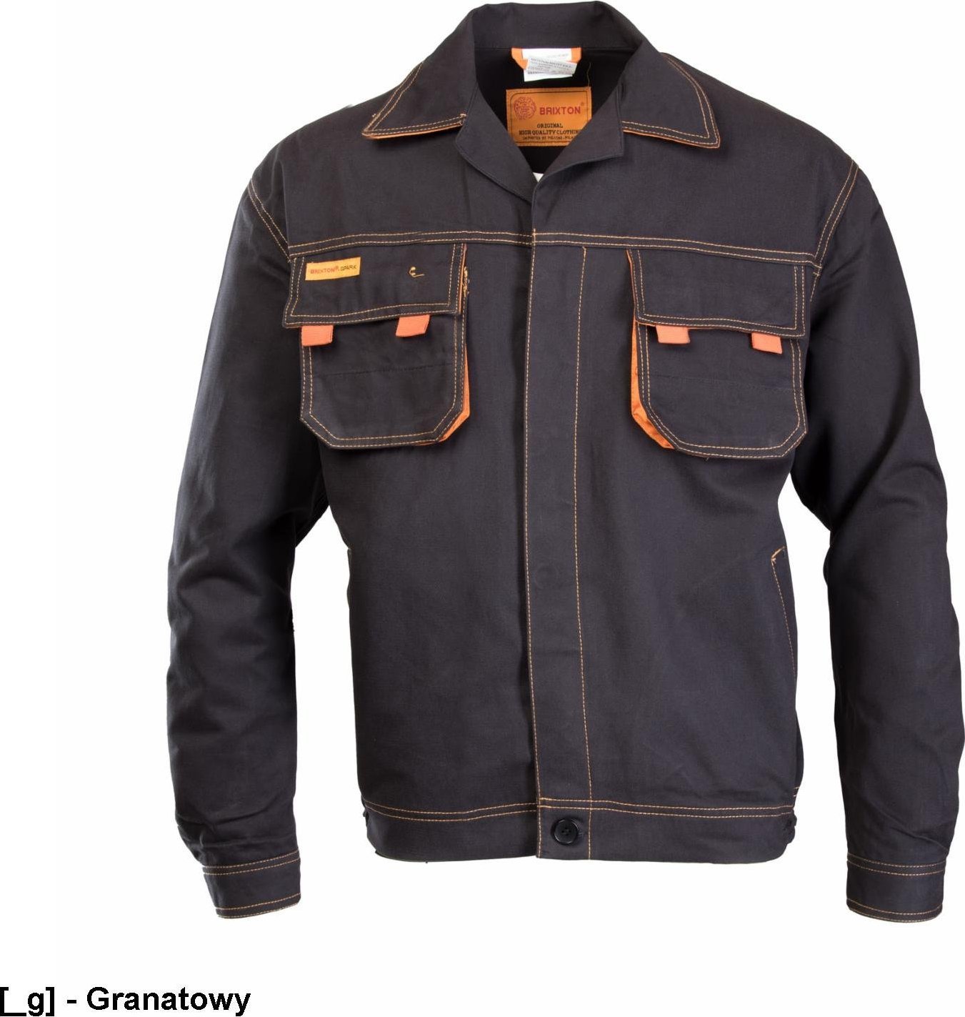 Polstar ASBL - BRIXTON SPARK BLUZA CIEMNA STAL, BAWEŁNA (100%), 300G/M2, - Granat/Żółty 3XL