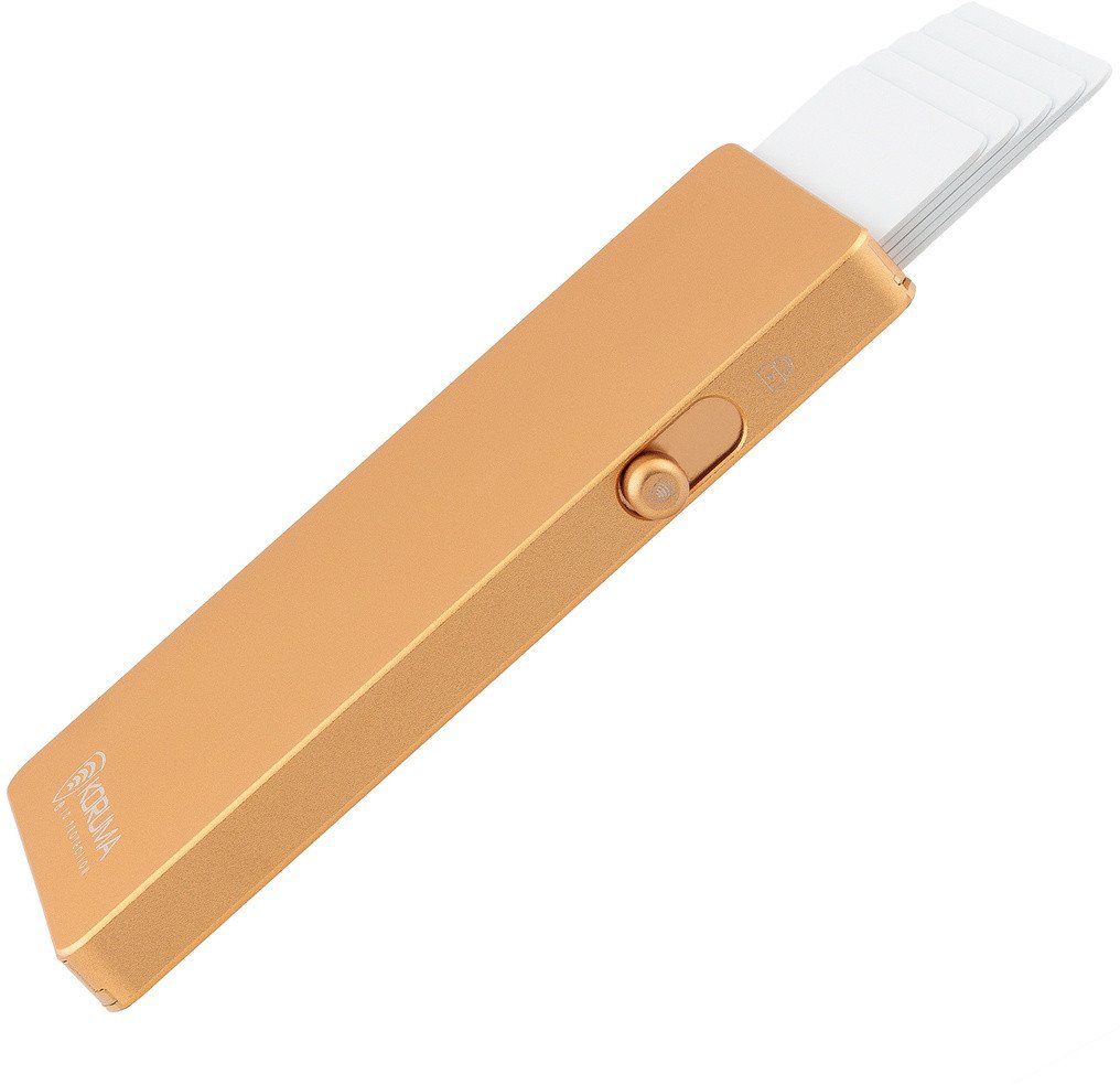 Metalowy portfel z wysuwanymi kartami i ochroną kart RFID (złoty) Uniwersalny