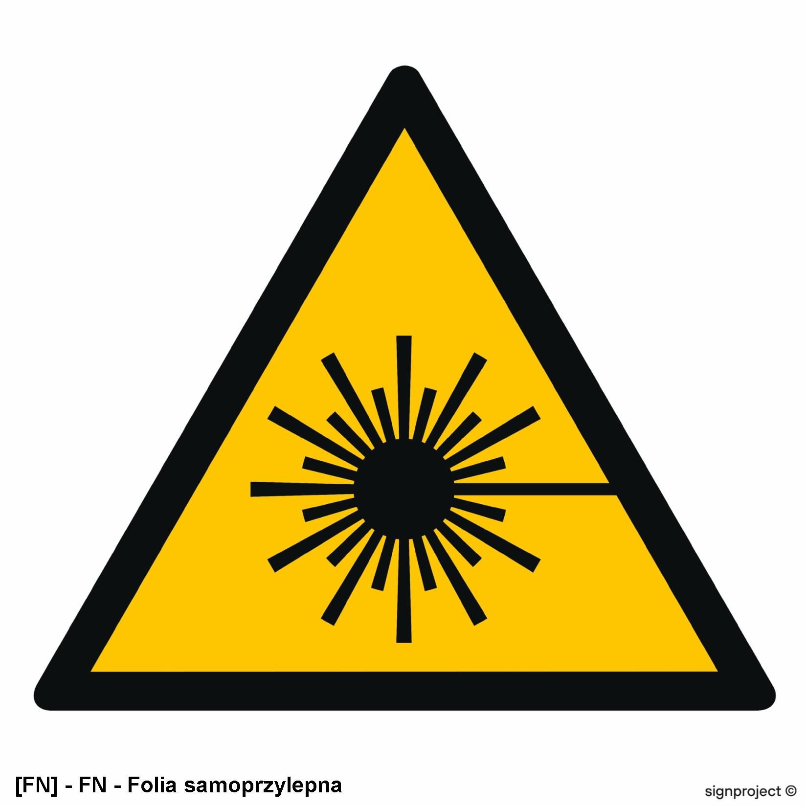 GD004 - Ostrzeżenie przed wiązką laserową 50x50