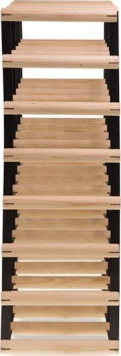 Wamar-Sosenka Regał na wino Stojak na 28 Butelek Szklanych/ PET RW-8/ 4x7 Surowy Naturalny Metal + Drewno RW-8-4x7-28