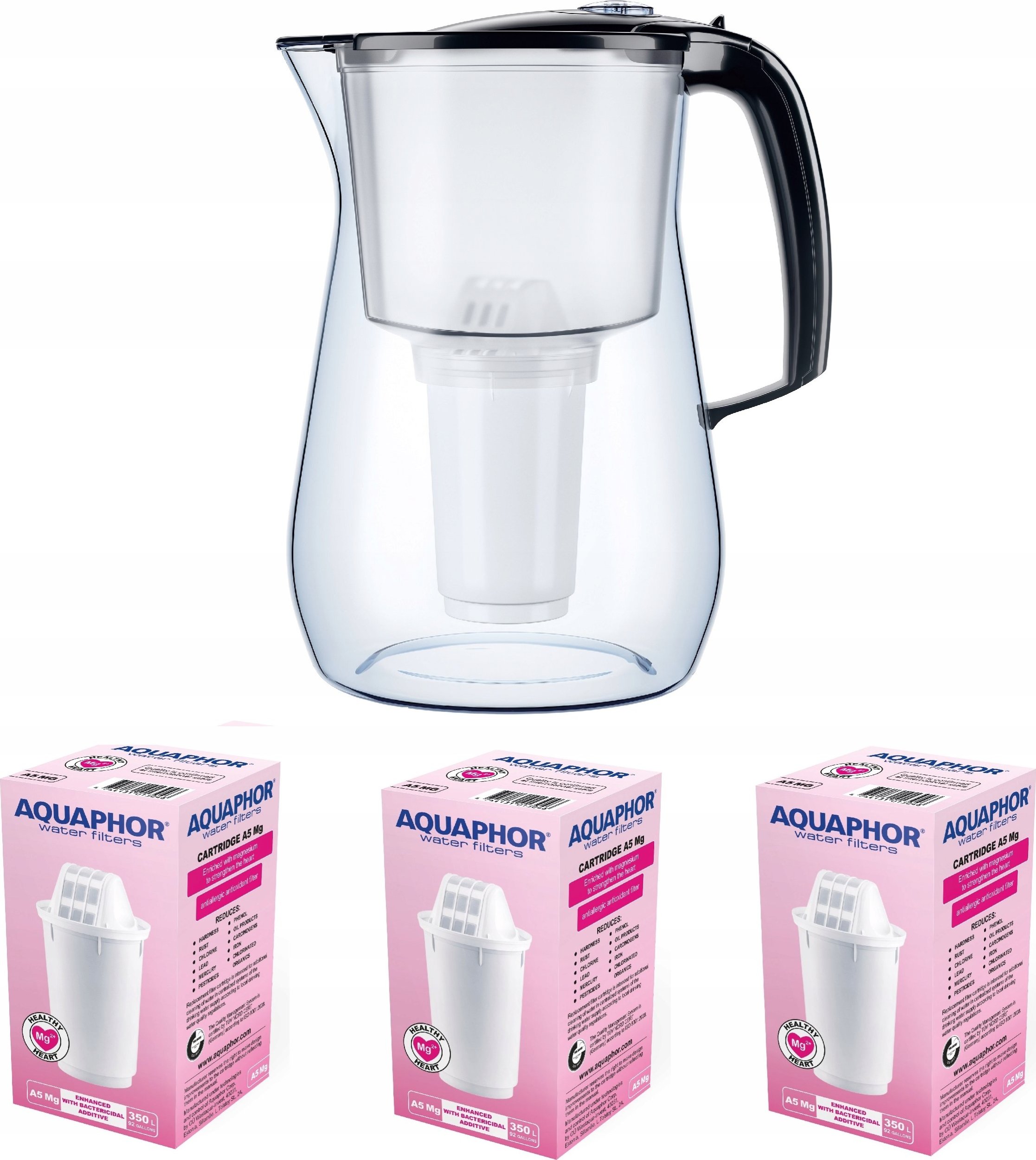 Dzbanek filtrujący Aquaphor Dzbanek filtrujący Provence 4,2 l + 3 wkłady, czarny