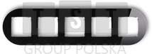 12-28-IRSO-5 ICON Ramka uniwersalna pięciokrotna okrągła - efekt szkła (ramka: czarna spód: grafitowy mat) 12-28-IRSO-5