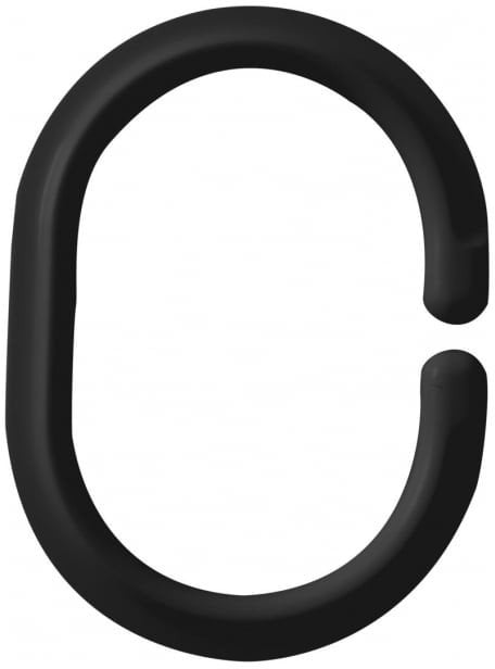 SHOWER CURTAIN RINGS WIEN 49310 BLACK