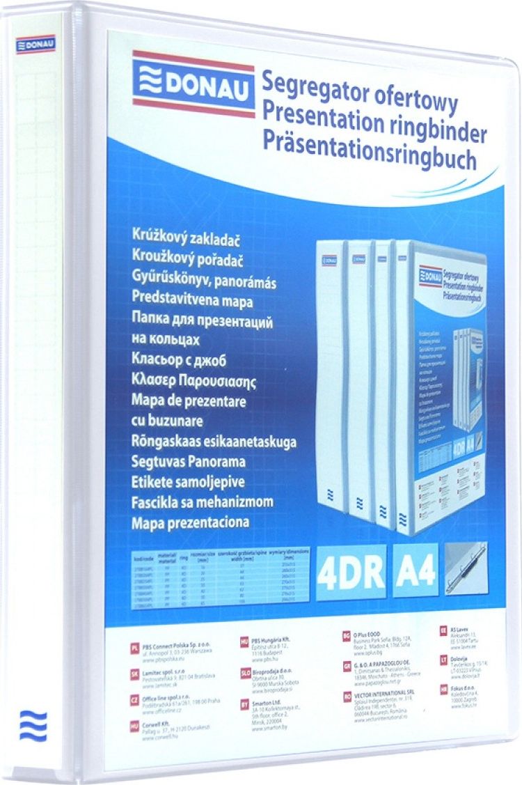 Segregator Donau 4-ringowy A4 50mm biały