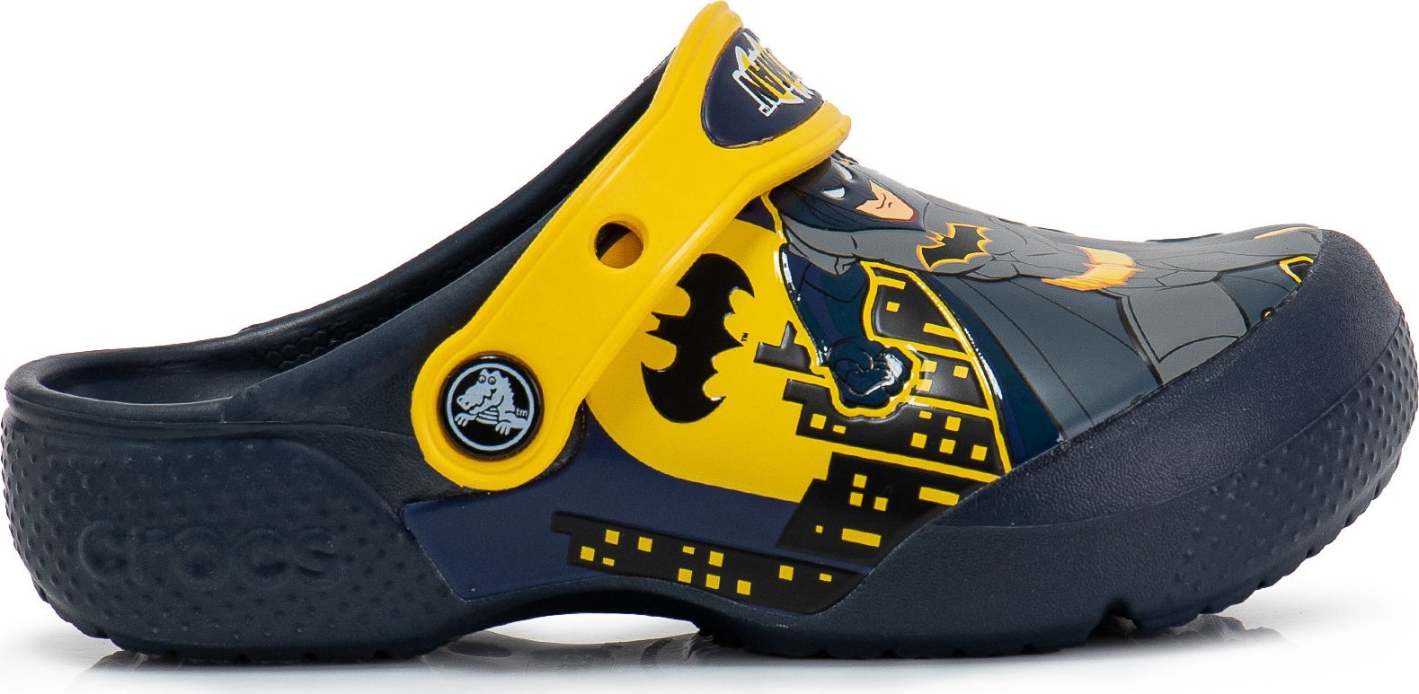 Crocs Klapki dziecięce Crocs Batman Patch Clog 207470-410