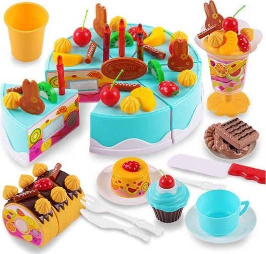 Kontext Tort urodzinowy do krojenia kuchnia 75 el. niebieski