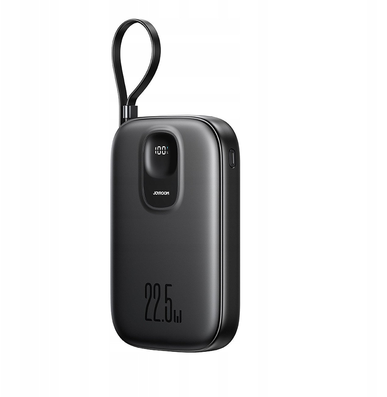 Powerbank Joyroom JR-PBF18 22.5W 10000mAh z wbudowanym kablem Lightning + kabel USB-C 0.25 cm - czarny