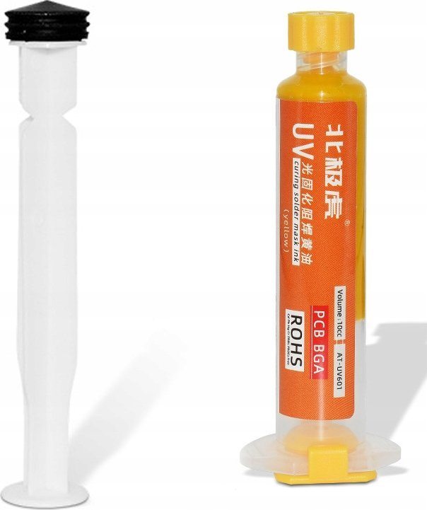 Rosfix SOLDERMASKA DO PŁYTEK DRUKOWANYCH PCB UV POMARAŃCZOWA IZOLACJA STRZYKAWKA