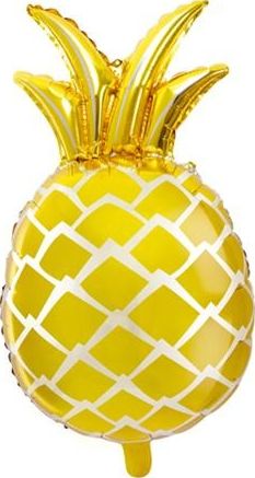 Party Deco Balon foliowy Ananas, złoty, 48x67cm uniwersalny
