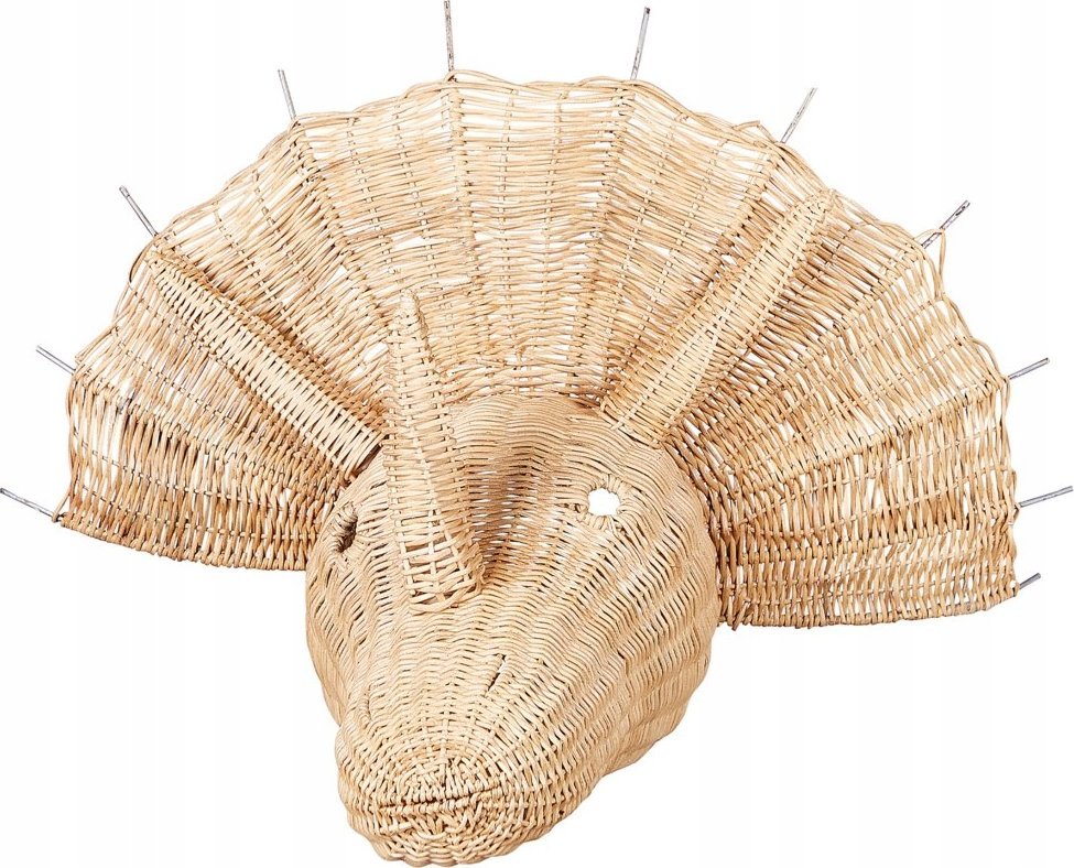 Beliani Rattanowa dekoracja ścienna dinozaur jasna BIOKO