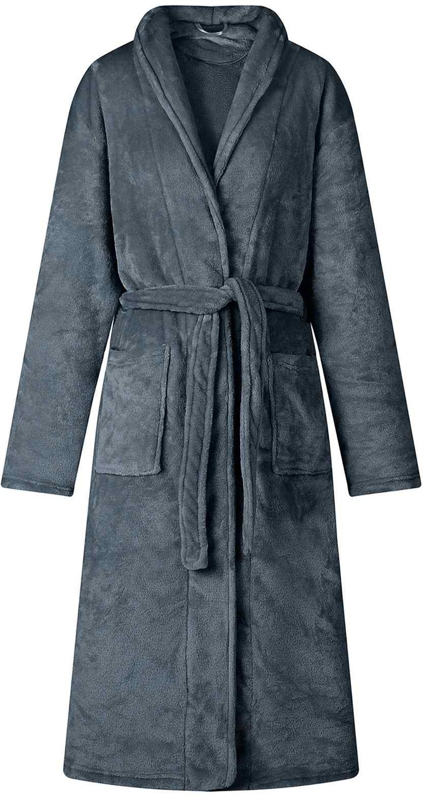 Kurtka męska vidaXL Szlafrok bez kaptura Granatowy flanelowy