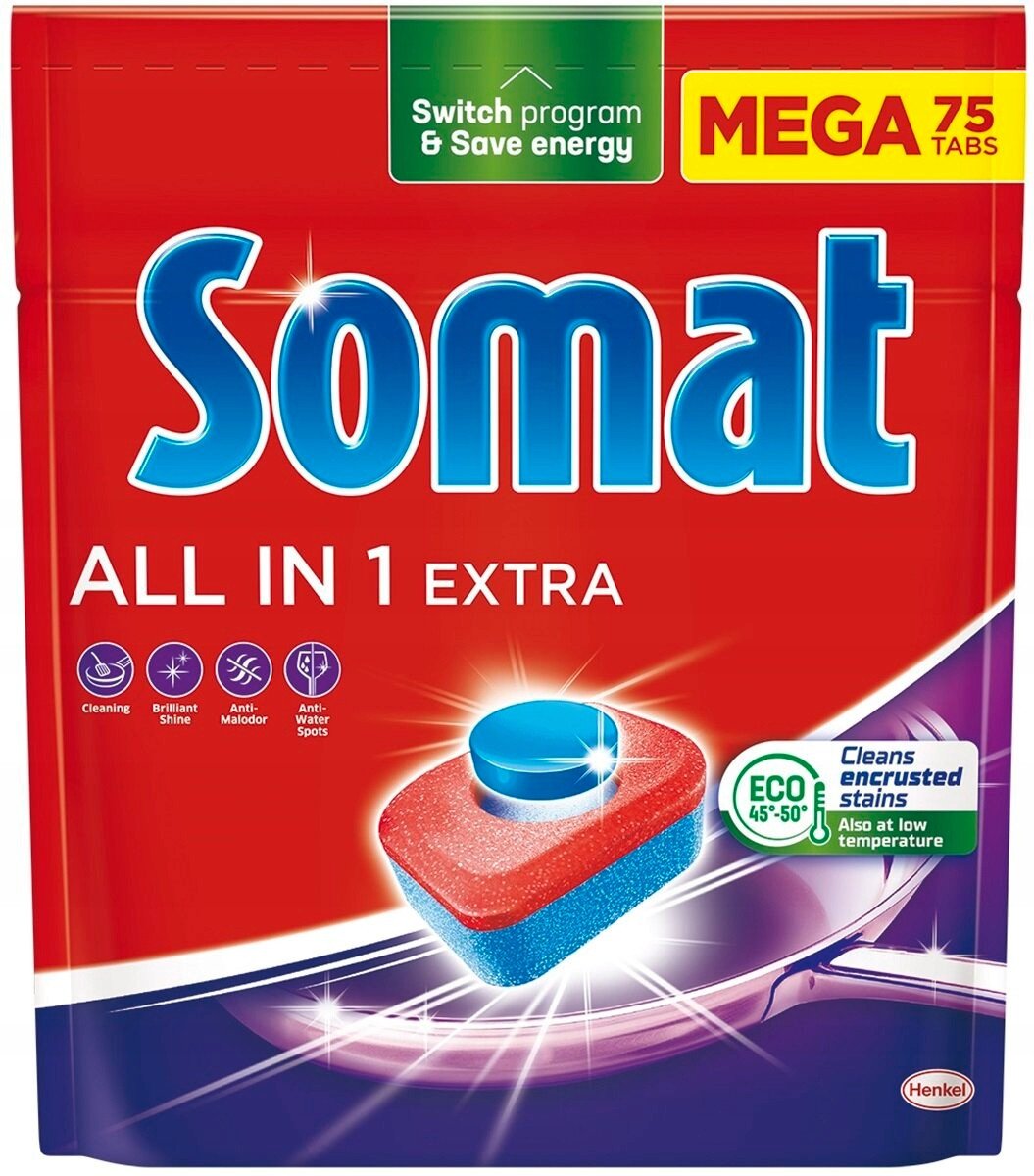 TABS DISHWASHIN SOMAT ALLIN1 EXTRA 75PCE