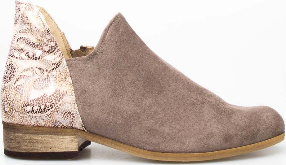 Optimo Botki zamszowe z mozaiką beżowe Optimo-40