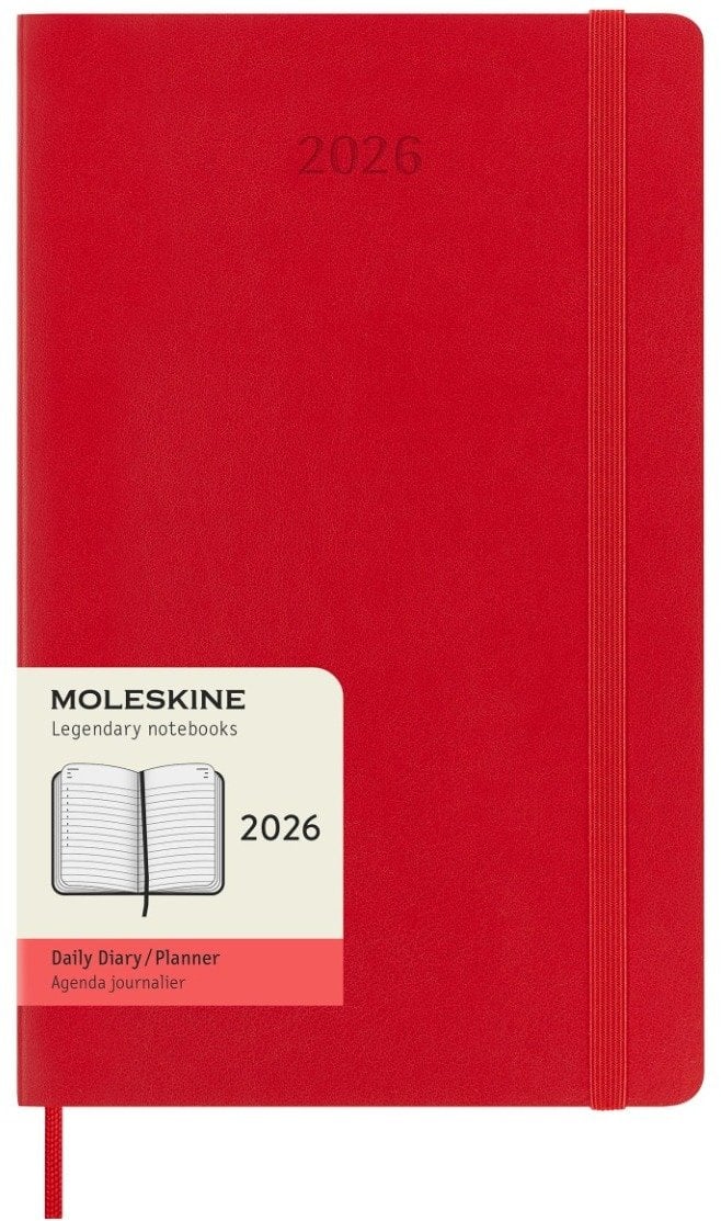 Moleskine Classic Soft 12M Daily Large Czerwony 2026
