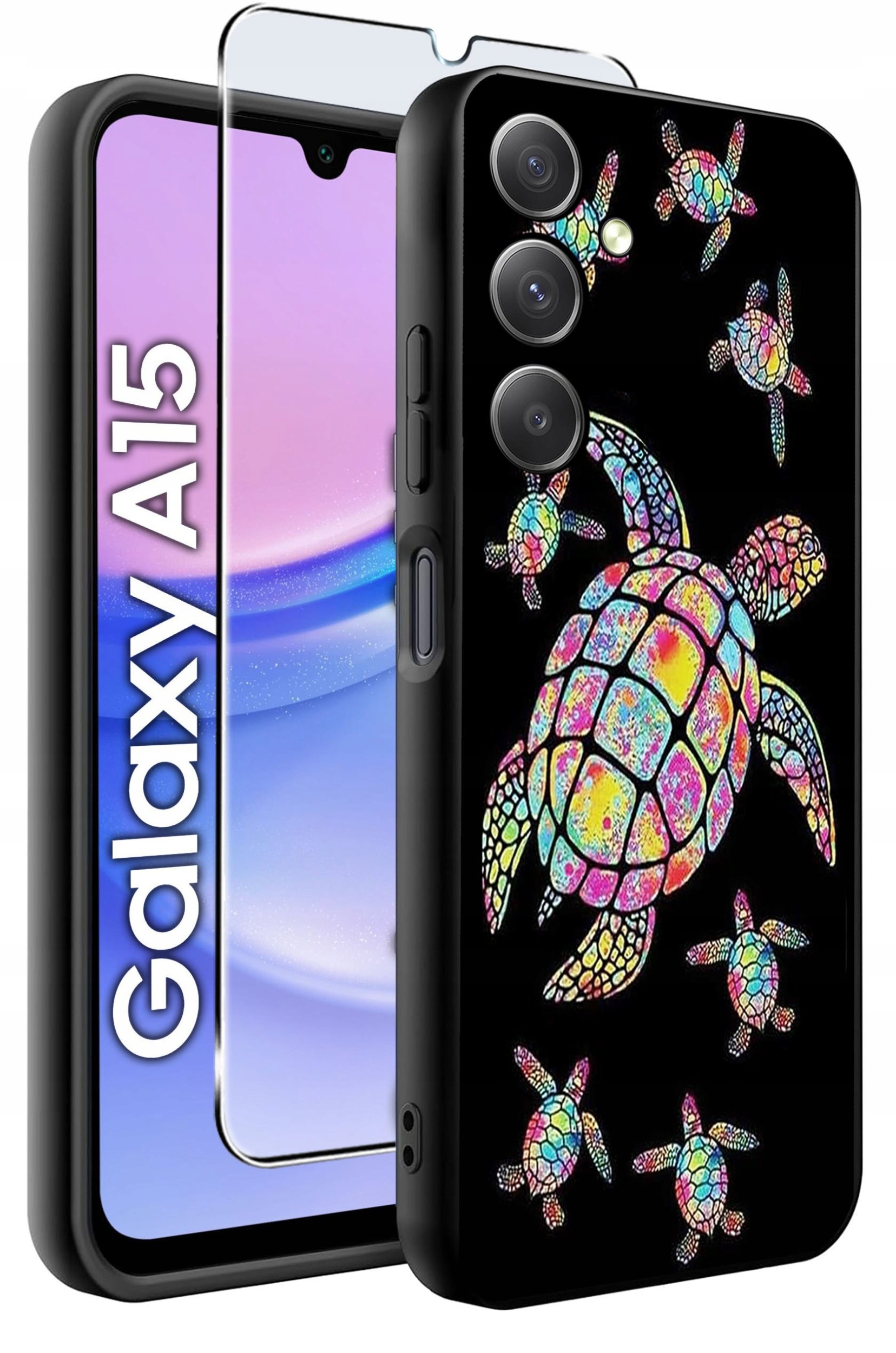 ETUI do Samsung A15 4G | 15 5G WZORY | SILIKONOWE MATT CASE + SZKŁO 9H