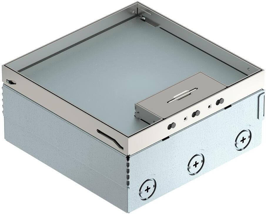 Puszka podłogowa kompletna UDHOME4 ze wspornikami UT3 45 3, potrójne gniazdo NF, stal nierdzewna 7427224