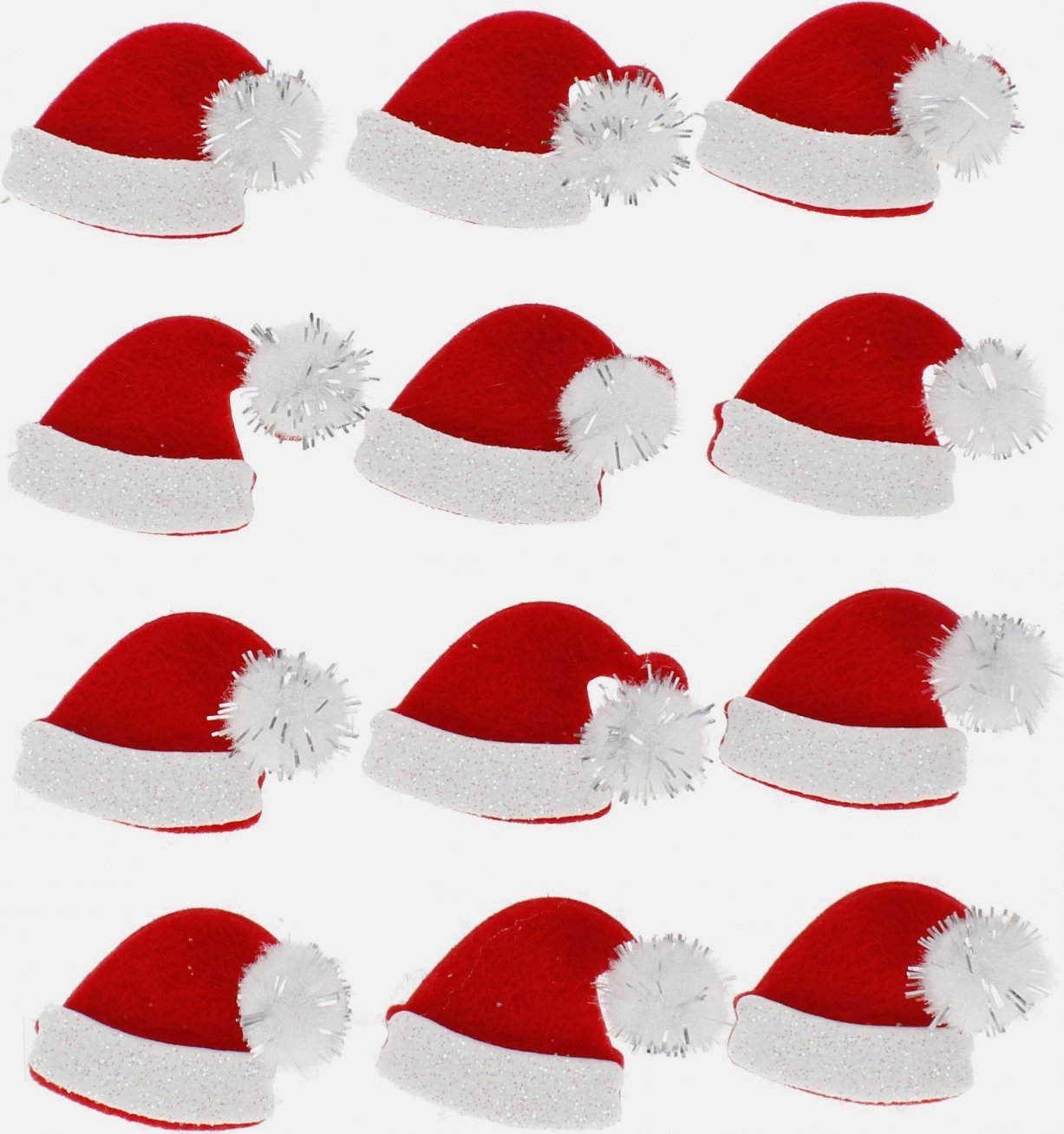 Dekoracja świąteczna Craft with Fun OZDOBA BN FILC CZAPECZKI SPRZYL 12SZT CF 12/144