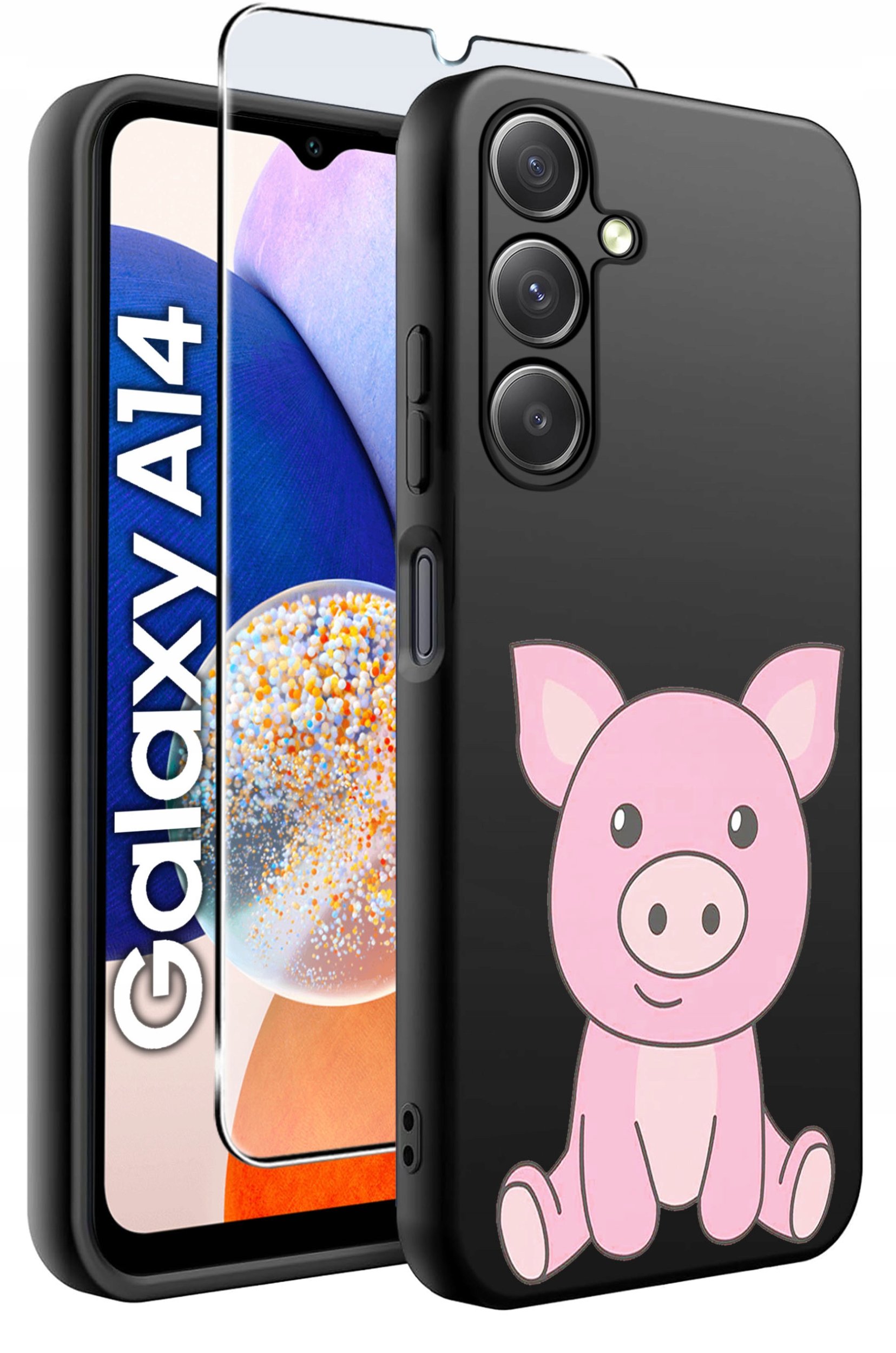 ETUI do Samsung A14 5G WZORY | SILIKONOWE MATT CASE + SZKŁO HARTOWANE 9H