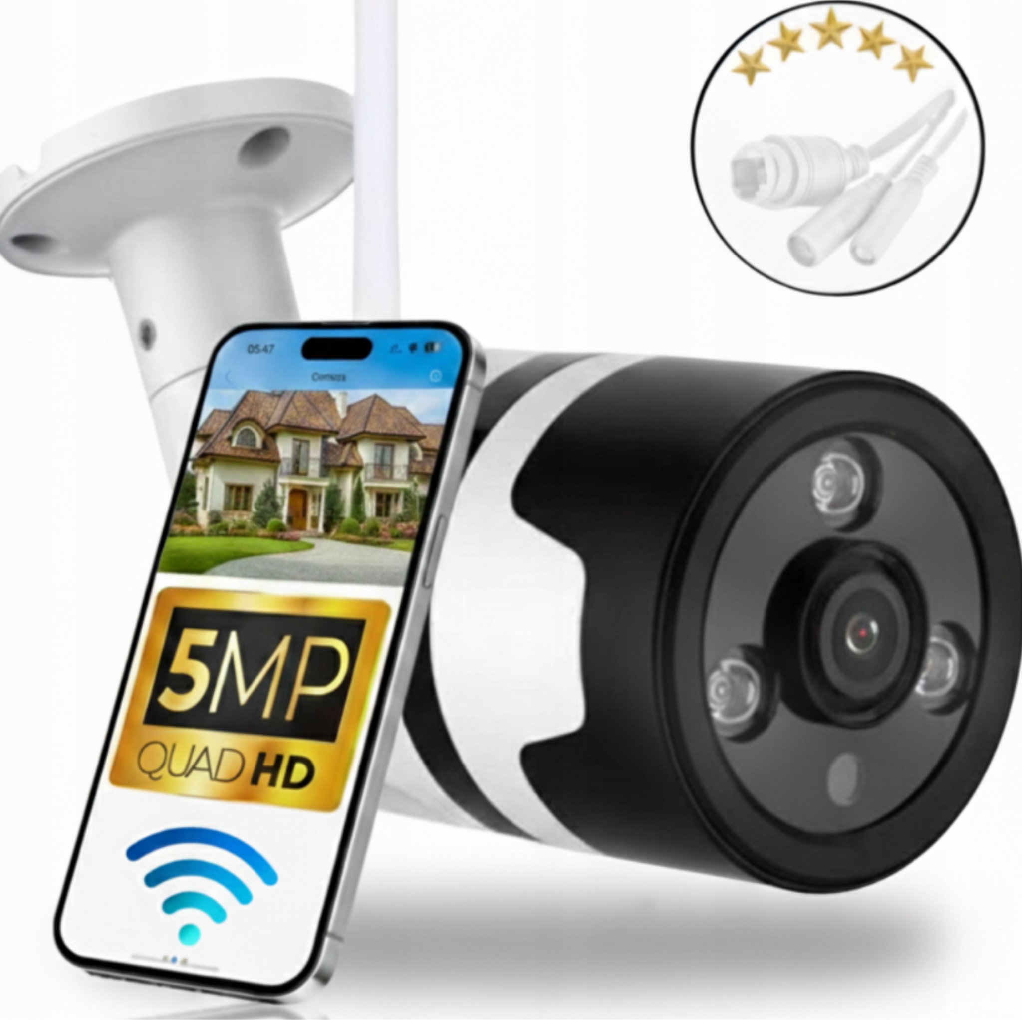 Bezprzewodowa Zewnętrzna Kamera WiFi 5Mpx 160 SD