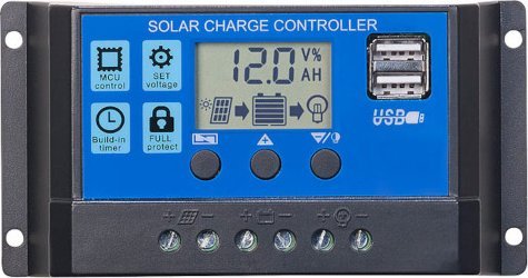 PWM Regulator ładowania PWM 10A 12V/24V 2xUSB