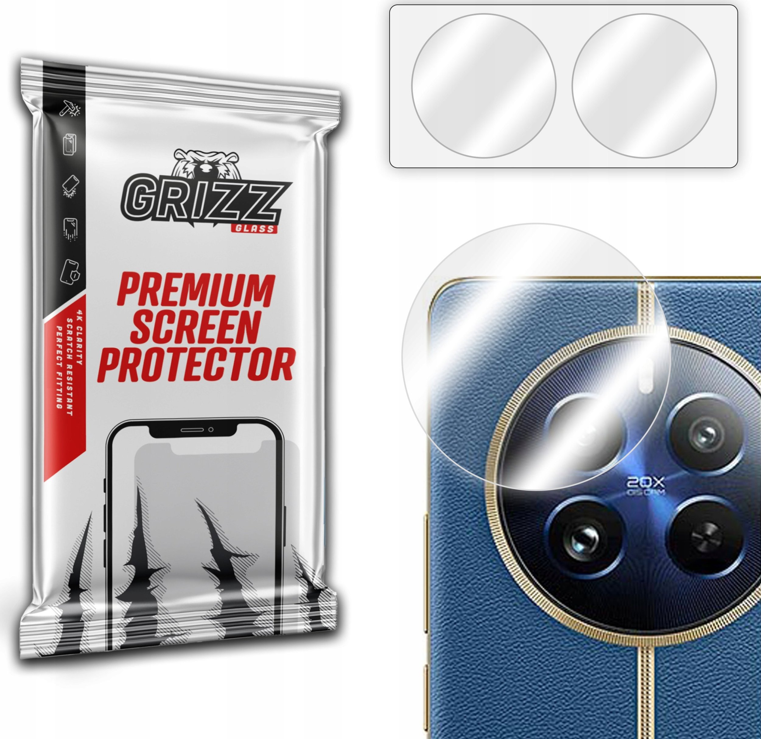 GrizzGlass Szkło na aparat GrizzGlass HybridGlass Camera do Realme 12 Pro